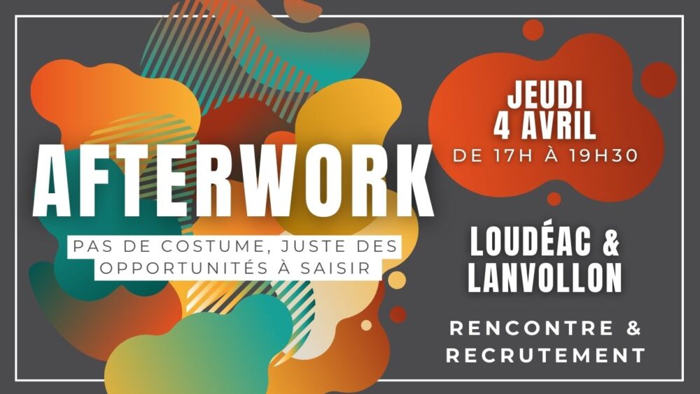Venez rencontrer nos équipes lors de l'afterwork rencontre et recrutement le jeudi 4 avril à Loudéac et Broons. Découvrez nos offres d'emploi