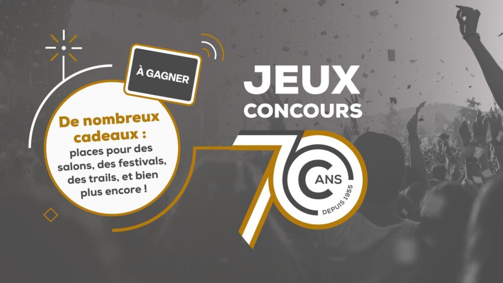 Abonnez-vous sur nos réseaux sociaux et tentez de remporter de nombreux lots tout au long de l’année lors de nos jeux concours spécial 70 ans