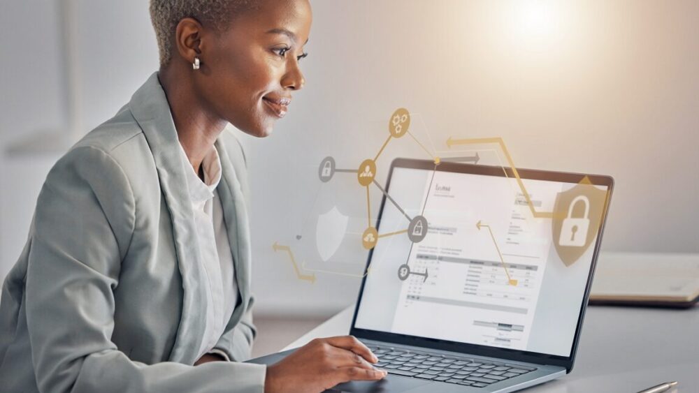 Illustration professionnelle de la transformation digitale liée à la facture électronique en entreprise
